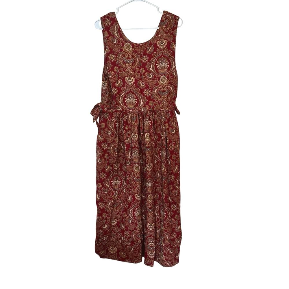 Vintage Vera‎ Bradley 90s Sleeveless Patterned Dress Size M Red Cottagecore